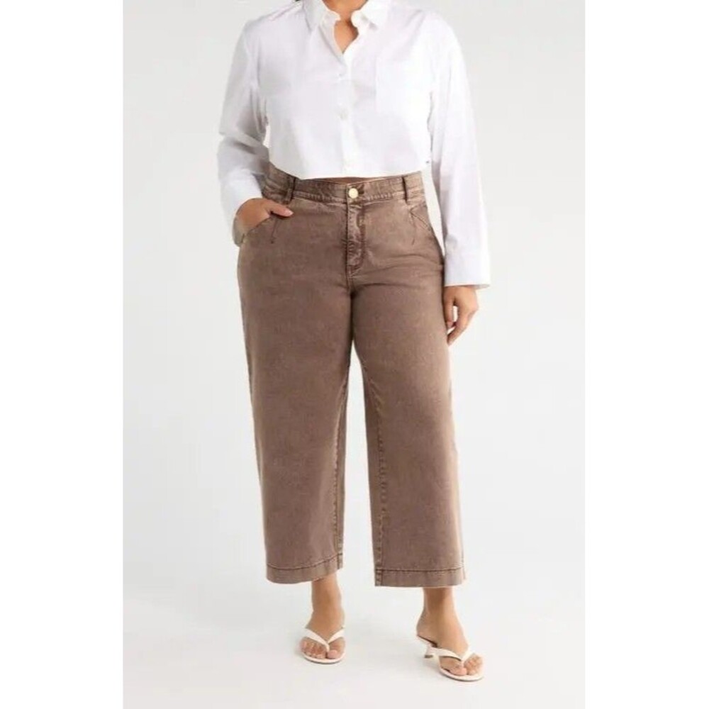 SZ 10P - Wit & Wisdom Wyatt Brown Skyrise Washed Ankle Wide Leg Jeans